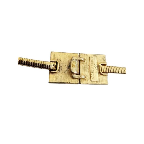 Anne Klein Womens Snake Chain Belt Gold Lion Buckle Stretch vintage 1970s XS S